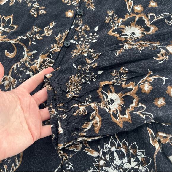 Style & Co Long Sleeve Mixed Print Blouse Plus Size Black and White NWT Boho - Picture 3 of 5